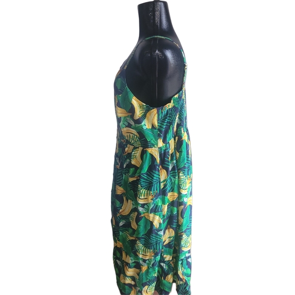Old Navy Tropical Banana and Leaf Print Sundress XL - Picture 5 of 7